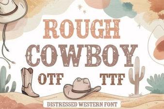 Craft Designs with Rough Cowboy Font Style